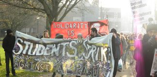 Students demonstrating at Sussex University yesterday will be coming up to the ULU demonstration this afternoon