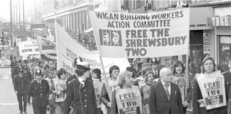 The march to free the Shrewsbury Two in 1975 ended in a mass demo in London