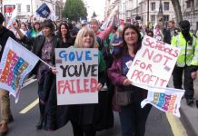 Teachers marching during the joint NUT/NASUWT strike in November with a clear message for Education Secretary Gove