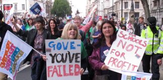 Teachers marching during the joint NUT/NASUWT strike in November with a clear message for Education Secretary Gove