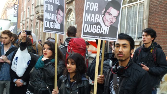 Students who were the victims of a police attack at ULU demanding Justice for Mark Duggan