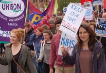 Youth marching in London last May in defence of the NHS