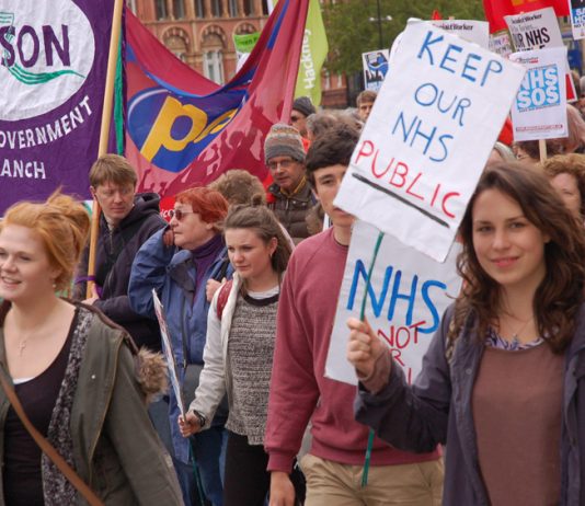 Youth marching in London last May in defence of the NHS