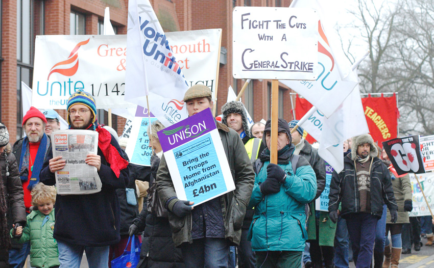 Students, youth and workers march against Tory cuts in Norwich