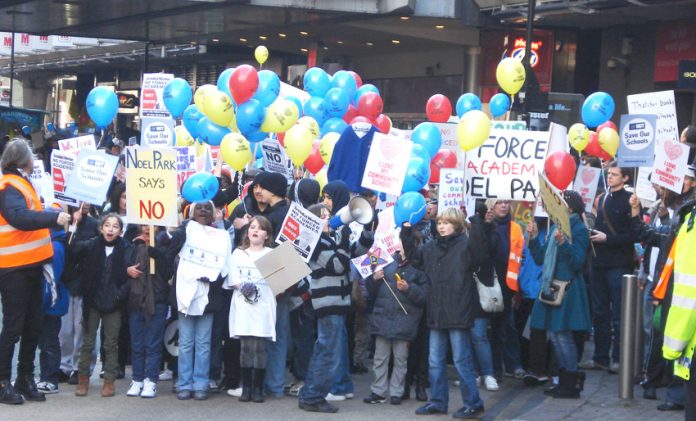 Parents have been battling against attempts to foist academies on schools for the past two years. Picture shows a Haringey march against forced academies in January 2012
