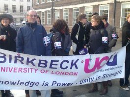 ‘We are going to strike on Feb 6th alongside Unite & Unison – say UCU lecturers UCU members on strike at Birkbeck