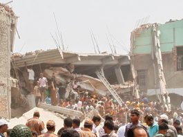 The Rana Plaza site which collapsed killing 1,129 people