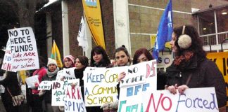 Copland school in Brent, north west London, where staff, parents and pupils are fighting the attempt to impose an academy