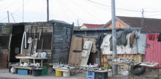 Most workers in South Africa live in shanty dwellings