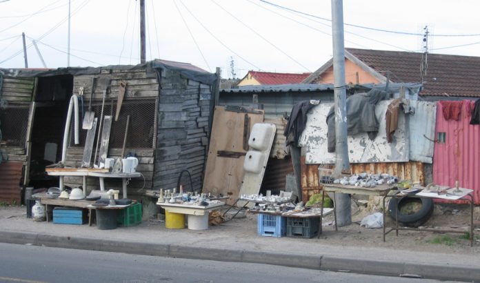 Most workers in South Africa live in shanty dwellings