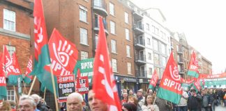 SIPTU workers on the ICTU demonstration against austerity through Dublin in February 2013