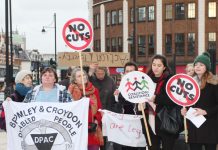 Demonstration in Lambeth highlighting the poverty that the Coalition has plunged the country into