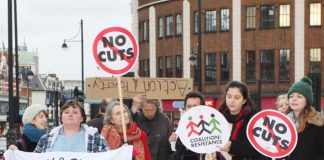 Demonstration in Lambeth highlighting the poverty that the Coalition has plunged the country into