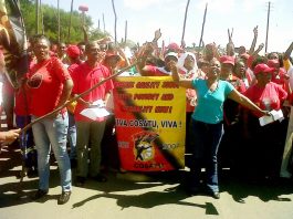 COSATU members demonstrate for quality jobs