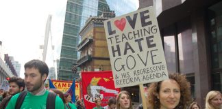 The NUT on the march through central London during their strike last year