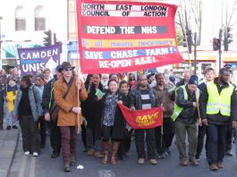 March in Enfield last month demanding the reopening of Chase Farm A&E