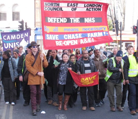 March in Enfield last month demanding the reopening of Chase Farm A&E