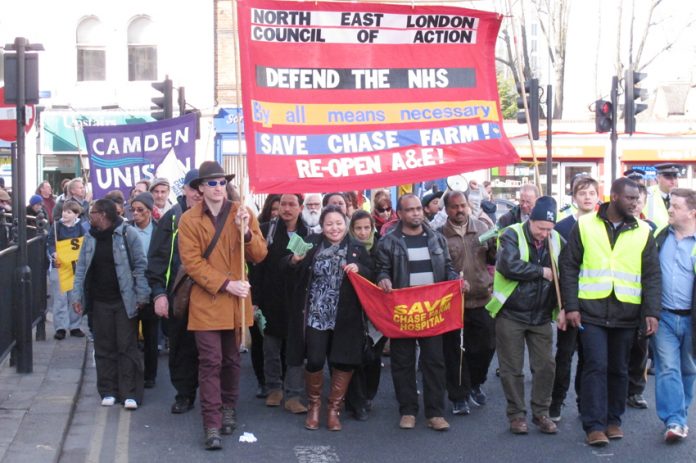 March in Enfield last month demanding the reopening of Chase Farm A&E