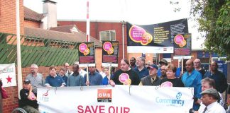 Demonstration against the closure of the Brixton Remploy factory – Miller closed dozens of them