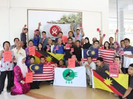 Malaysian trade unionists supporting the Building and Woodworkers International campaign to investigate all Qatar construction deaths