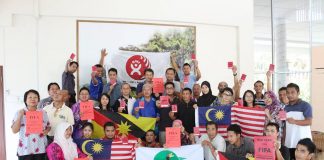 Malaysian trade unionists supporting the Building and Woodworkers International campaign to investigate all Qatar construction deaths