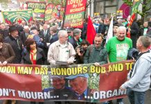 Thousands of workers saluted the memory of Bob Crow as a working class fighter on yesterday’s May Day march