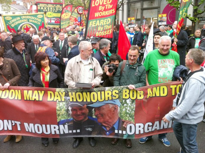 Thousands of workers saluted the memory of Bob Crow as a working class fighter on yesterday’s May Day march