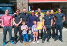 Crawley firefighters during Saturday’s strike action