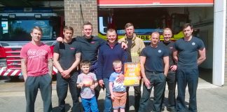 Crawley firefighters during Saturday’s strike action