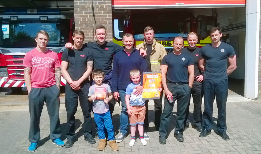 Crawley firefighters during Saturday’s strike action