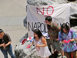 Students on May Day demanding the resignation of University of California president Janet Napolitano