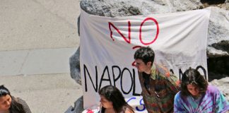 Students on May Day demanding the resignation of University of California president Janet Napolitano