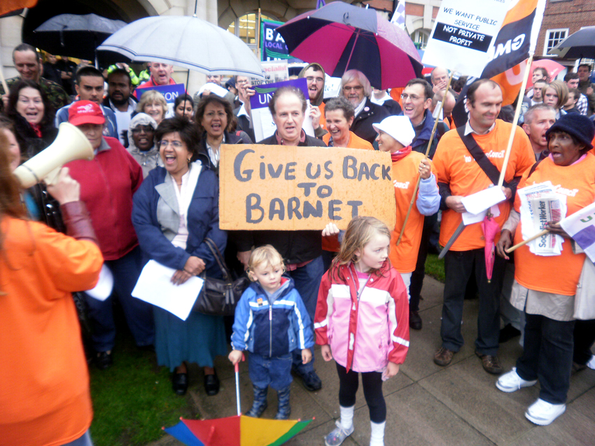 Demonstration in Barnet against the sell-off of all the council’s services