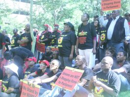 Young NUMSA members lobby COSATU with a clear message