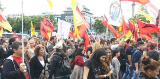 A section of workers and youth at one of the huge anti-Erdogan demonstrations in Cologne on Saturday
