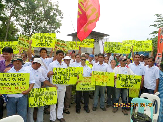 Sacked Citra Mina seafood workers’ demonstration demanding reinstatement