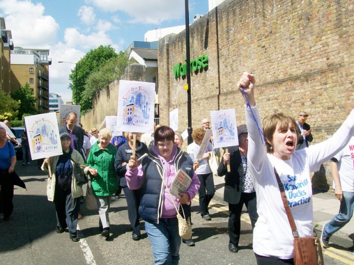 The march to stop GP surgeries closing proceeds through east London