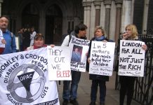 Single mothers and disabled families lobby the High Court over benefit cuts