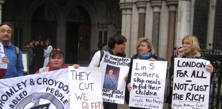 Single mothers and disabled families lobby the High Court over benefit cuts