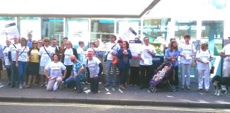 Brighton City College staff on their strong picket line yesterday