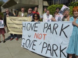 Hove Park teachers lobby the Brighton and Hove town hall against academisation