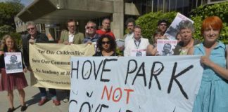 Hove Park teachers lobby the Brighton and Hove town hall against academisation