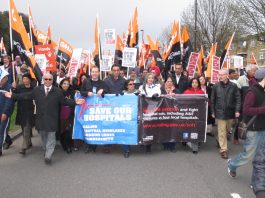 Tens of thousands flooded the streets of West London to defend Ealing, Central Middlesex, Charing Cross and Hammersmith hospitals