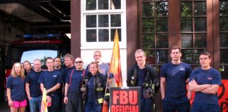 Firefighters on the picket line at Euston fire Station during the their last strike on June 7