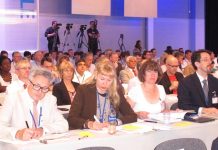 A section of the delegates at the BMA Conference which on its first day showed its determination to fight NHS cuts and closures and not to allow NHS charging