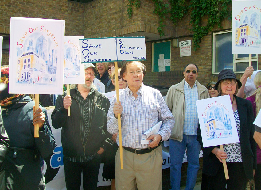 GPs and patients marched through east London in defence of GP surgeries on June 5th