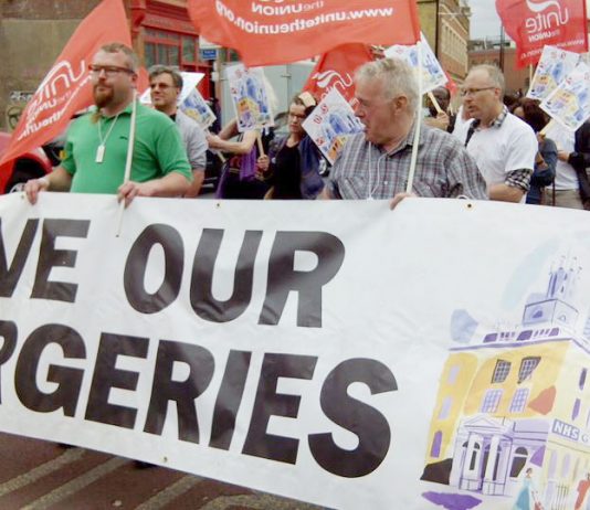 Marchers in east London on Saturday determined to stop the closure of Tower Hamlets GP surgeries