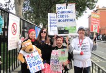 Campaigners opposing the closure and demolition of Charing Cross Hospital – one of the four west London hospitals due to lose its A&E and close