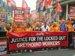 Cork youth rally for locked-out workers Demonstration in support of the locked-out Greyhound workers