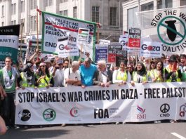In London 120,000 marched on July 26 against the Israeli onslaught